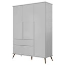 Ver imagem 3 de Mesa de Apoio e Guarda Roupa Infantil Alice Cinza Acetinado - Phoenix Baby