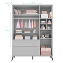 Ver imagem 4 de Mesa de Apoio e Guarda Roupa Infantil Alice Cinza Acetinado - Phoenix Baby