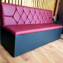 Ver imagem 2 de Poltrona Sofá Booth com Baú 1.10m Assento e Encosto Marsala 2 Lugares Sku_065