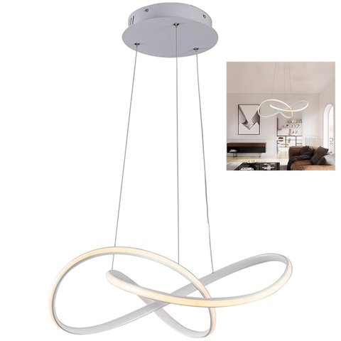 Lustre Pendente Led 3000k Perfil Arco Infinito Iluminaçao Recepçao Hall de Entrada Restaurante Hotel