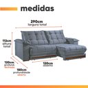 Ver imagem 3 de Sofá Retrátil e Reclinável 5 Lugares 2,90m Bahamas