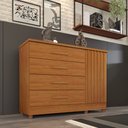 Ver imagem 2 de Cômoda Barcelona com Pés 4 Gavetas e 1 Porta Ripada Tcil:cinamomo