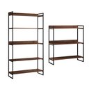 Ver imagem 1 de Kit Industrial Estante Guaecá 180x95 e Aparador Industrial 3 Prateleiras Córdoba 100x95 Preto/imbuia