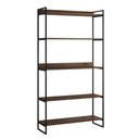 Ver imagem 2 de Kit Industrial Estante Guaecá 180x95 e Aparador Industrial 3 Prateleiras Córdoba 100x95 Preto/imbuia