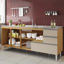 Ver imagem 3 de Balcão para pia de 2,00 mt Aracaju com gavetão Carvalho Off White