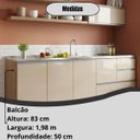 Ver imagem 5 de Balcão para Pia de 2,00 Mt Maceió 4 Portas 3 Gavetas Amendoa Off White