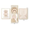 Kit 4 Quadros Decorativos Abstrato Minimalista Boho - 3