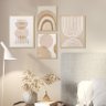 Kit 4 Quadros Decorativos Abstrato Minimalista Boho - 4