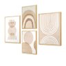 Kit 4 Quadros Decorativos Abstrato Minimalista Boho - 2