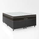 Ver imagem 5 de Cama Box Baú Queen Bipartido + Colchão Paris Molas Ensacadas Pocket - 66x158x198cm - Couro