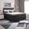 Cama Box Baú Queen Bipartido + Colchão Paris Molas Ensacadas Pocket - 66x158x198cm - Couro - 1