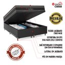 Ver imagem 4 de Cama Box Baú Queen Bipartido + Colchão Paris Molas Ensacadas Pocket - 66x158x198cm - Couro