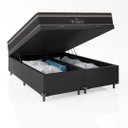 Ver imagem 6 de Cama Box Baú Queen Bipartido + Colchão Paris Molas Ensacadas Pocket - 66x158x198cm - Couro