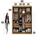 Ver imagem 4 de Guarda Roupa Mônaco 2 Portas 4 Gavetas 1 Espelho Cor:cumaru