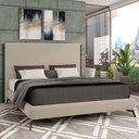 Ver imagem 2 de Cama Casal Pés de Ferro Estilo Industrial 156cm Otto P05 Veludo Bege - Lyam Decor