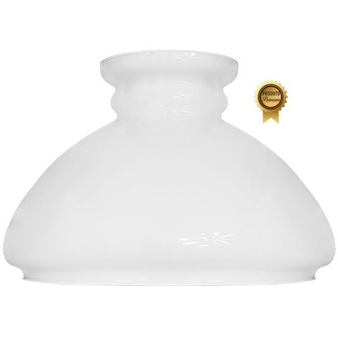 Cupula de Vidro Liso Leitoso 23,5 para Lustre e Candelabro