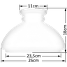 Cupula de Vidro Liso Leitoso 23,5 para Lustre e Candelabro - 2