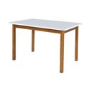 Ver imagem 2 de Mesa de Jantar Elisa Base Madeira Maciça Ideal para Apartamento 1,20 X 80 Branco