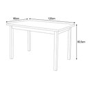 Ver imagem 3 de Mesa de Jantar Elisa Base Madeira Maciça Ideal para Apartamento 1,20 X 80 Branco