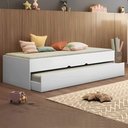 Ver imagem 1 de Bicama Cama com Auxiliar Solteiro Branca Chiara - Phoenix Baby