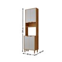 Ver imagem 2 de Armário Torre Quente Luisa 4 Portas 100% MDF 60cm Naturalle e Off White Moderna