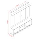 Ver imagem 4 de Estante para TV e Home Theater até 75 Polegadas 183,5CMX186,5cm Siena