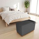 Ver imagem 1 de Recamier Puff Baú Organizador no Boucle com Cinto Preto:grafite