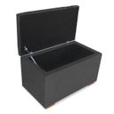 Ver imagem 4 de Recamier Puff Baú Organizador no Boucle com Cinto Preto:grafite