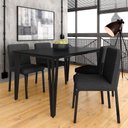 Ver imagem 1 de Mesa com 4 Cadeiras Industrial 1,36 Denver Pt/pt/gr - Móveis Arapongas Preto Fosco/preto/linho