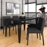 Mesa com 4 Cadeiras Industrial 1,36 Denver Pt/pt/gr - Móveis Arapongas Preto Fosco/preto/linho - 1