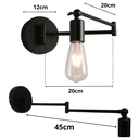 Ver imagem 4 de Luminária Parede Arandela Articulada 45cm Gimpo Kjbd-597:preto