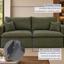 Ver mais imagens de Sofá Cama Retrátil e Reclinável 3 Lugares 220cm Pés em Madeira Doha