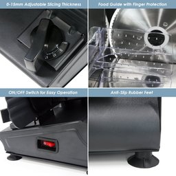 Elite Gourmet Emt-625b Fatiadora Elétrica de Carne 7.5” Preto - 2
