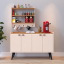 Ver imagem 2 de Kit Sala Jantar Aparador Buffet Kiev Armário Parede Amélia Suspenso Prateleiras - Off White/