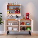 Ver imagem 4 de Kit Sala Jantar Aparador Buffet Kiev Armário Parede Amélia Suspenso Prateleiras - Off White/