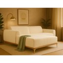 Ver imagem 3 de Sofá com Chaise Lado Esquerdo 230cm Cocie Bouclé Off White - Sallar Home