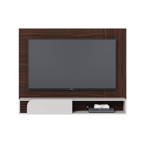 Painel Home Suspenso Jurerê 1.6 para Sala de Tv até 60 Polegadas Nogueira Off White Matte Colibri