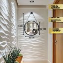 Ver mais imagens de Kit 2 Espelhos Redondo Adnet Decorativo Suspenso 60cm + Suporte Dourado com Alça Caramelo
