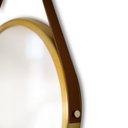 Ver imagem 7 de Kit 2 Espelhos Redondo Adnet Decorativo Suspenso 60cm + Suporte Dourado com Alça Caramelo