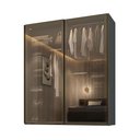 Ver imagem 2 de Guarda Roupa C/ 2 Portas de Correr Reflecta e Led 100% Mdf Cor:grafitto