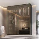 Ver imagem 1 de Guarda Roupa C/ 2 Portas de Correr Reflecta e Led 100% Mdf Cor:grafitto
