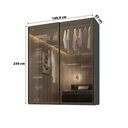 Ver imagem 3 de Guarda Roupa C/ 2 Portas de Correr Reflecta e Led 100% Mdf Cor:grafitto