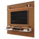 Ver imagem 2 de Painel Trento para TV com Bancada 250 Ripado Freijó Off White com LED-DJ Móveis