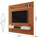 Ver imagem 3 de Painel Trento para TV com Bancada 250 Ripado Freijó Off White com LED-DJ Móveis