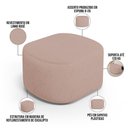 Ver imagem 7 de Puff Decorativo Orgânico para Living Quarto 70cm Doha W01 Linho Rosê - Lyam Decor