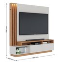 Ver imagem 2 de Home Theater 2 Portas Basculantes com Led Humaitá - Off White Matte / Freijó