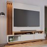 Home Theater 2 Portas Basculantes com Led Humaitá - Off White Matte / Freijó - 7