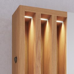 Home Theater 2 Portas Basculantes com Led Humaitá - Off White Matte / Freijó - 6
