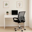 Ver imagem 1 de Conjunto 2 Peças com Escrivaninha 91cm Facility e Cadeira Escritorio Diretor Tela Mesh Tok 3310 Branco Preto