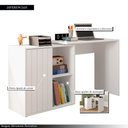 Ver imagem 3 de Mesa para Computador Amel Home 140cm Porta Ripada de Correr Mdp Branco G11 - Gran Belo